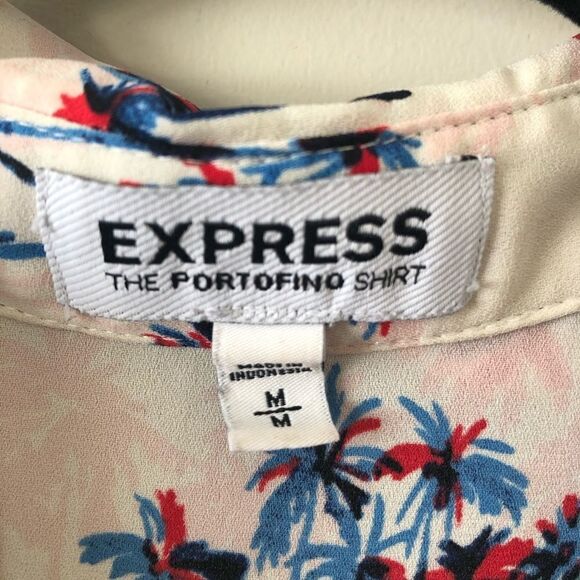 Express Portofino Palm Print Blouse - Picture 4 of 4